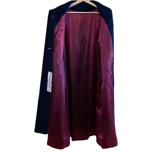 Vintage Stevens Forstmann Women’s Navy Blue Wool Winter Dress Coat - Picture 8 of 13